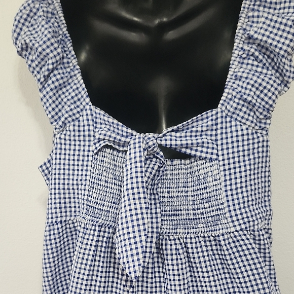 Old Navy Navy Checkered Midi Dress - Picture 3 of 15